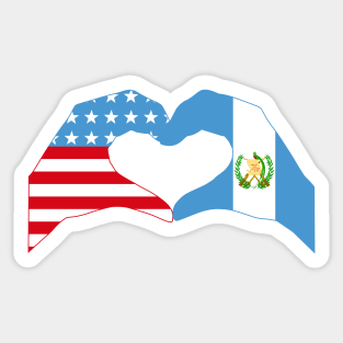 We Heart USA & Guatemala Patriot Flag Series Sticker